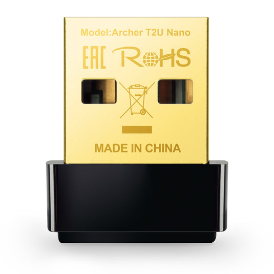TP-LINK ARCHER T2U NANO | AC600 DUAL BAND Wi-Fi USB| SPEED: 433 Mbps at 5 GHz + 200 Mbps at 2.4 GHz| USB 2.0 | 12 MONTHS WARRANTY ADAPTER