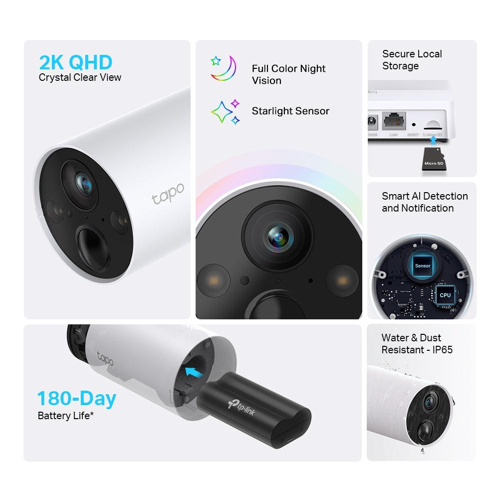 TP-LINK TAPO C420S1 SMART WIRE-FREE SECURITY CAMERA SYSTEM-CAMERA-Makotek Computers