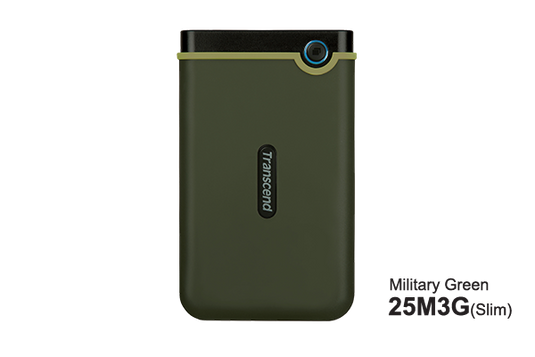 TRANSCEND TS1TSJ25M3G 1TB | SHOCKPROOF | USB 3.1 | MILITARY GREEN | 12 MONTHS WARRANTY | PORTABLE HARD DRIVE