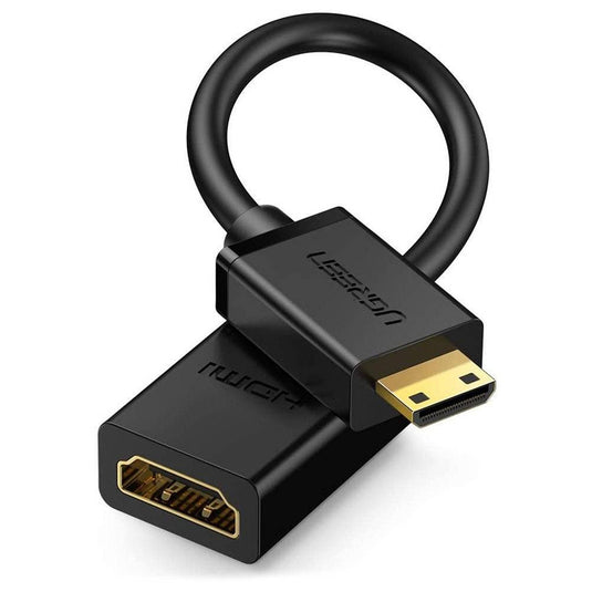 UGREEN 20137 MINI HDMI MALE TO HDMI FEMALE | 20CM | BLACK |  6 MONTHS WARRANTY ADAPTER