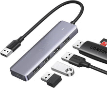 Load image into Gallery viewer, UGREEN 4PORT USB 3.0 HUB+ POWERED BY MICRO USB CM219/50985 ADAPTER-ADAPTER-Makotek Computers
