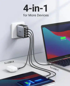 UGREEN CD226/40737 NEXODE 100W TYPE C 4 PORT FAST CHARGER WALL ADAPTER-ADAPTER-Makotek Computers