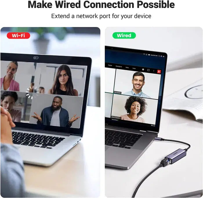 UGREEN CM199/50737 USB-C 3.1 GEN1 TO GIGABIT 10CM ETHERNET ADAPTER-ADAPTER-Makotek Computers