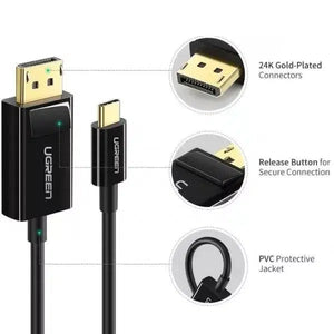 UGREEN MM139/50994 1.5 METERS USB TYPE-C TO DISPLAY PORT CABLE-CABLE-Makotek Computers