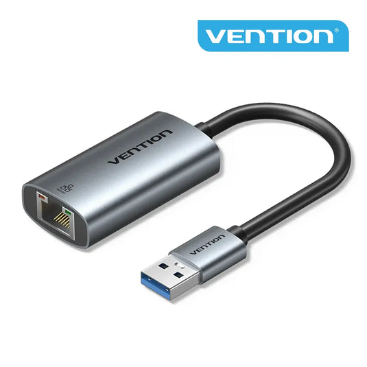 VENTION CEZHB | SILVER | USB-A TO RJ45 ETHERNET ADAPTER | GIGABIT 10/100/1000MBPS | ALUMINUM ALLOY + ABS | PLUG-AND-PLAY | 6 MONTHS WARRANTY ADAPTER |