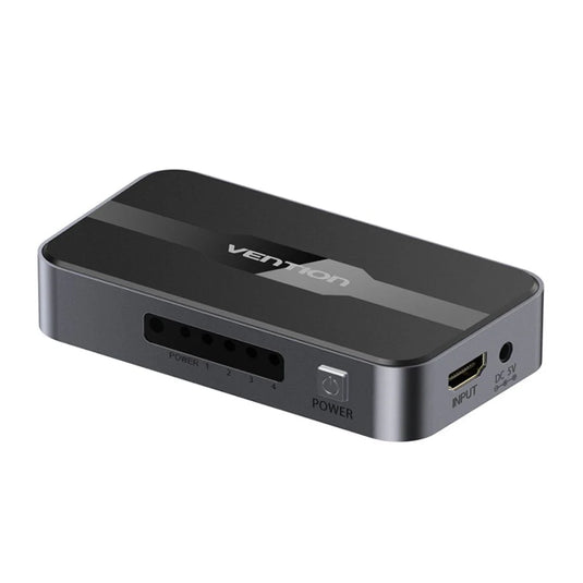 VENTION A12B0-US | BLACK |  1 IN 4 OUT HDMI SPLITTER | HDMI FEMALE A/DC 3.5MM |GOLD-PLATED | ALLUMINUM ALLOY + ABS | HDMI IN TO HDMI OUT | 4K@30HZ |  6 MONTHS WARRANTY ACCESSORIES