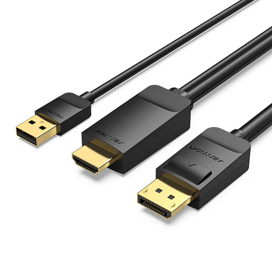 VENTION ABJBG | 1.5M | HDMI TO DISPLAYPORT CABLE | 4K@60HZ | BLACK | 2K@144Hz/ 1080P@240HZ | 6 MONTHS WARRANTY CABLE