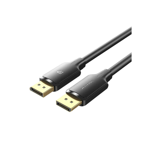 VENTION HAKBH | BLACK 2M | DISPLAYPORT MALE TO DISPLAYPORT MALE | GOLD-PLATED | 4K@60HZ | SILVER PLATED COPPER CLAD STEEL | 6 MONTHS WARRANTY CABLE