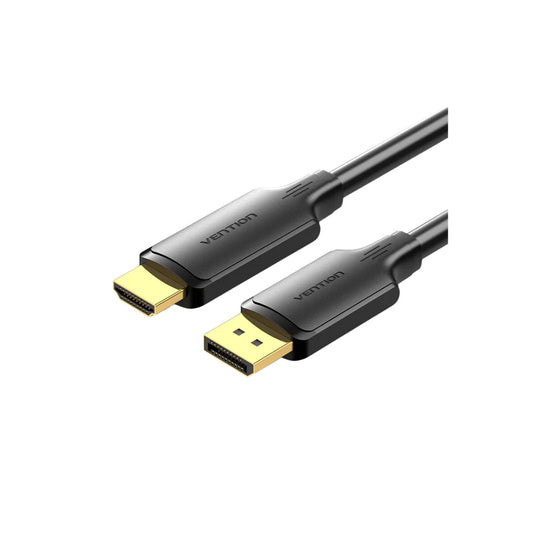 VENTION HFOBAC | BLACK 1.8M | DISPLAYPORT MALE TO HDMI MALE | GOLD-PLATED | 4K@30HZ | BARE COPPER |  6 MONTHS WARRANTY CABLE