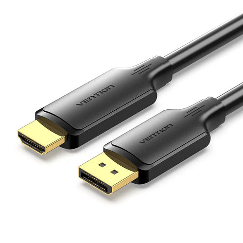 VENTION HFOBJ | BLACK 5M | DISPLAYPORT MALE TO HDMI MALE | GOLD-PLATED | 4K@30HZ | BARE COPPER |  6 MONTHS WARRANTY CABLE
