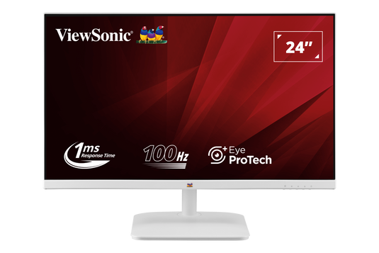VIEWSONIC VA2432-MH-W WHITE MONITOR | IPS  | 1920 x 1080 FHD | 100HZ | 1MS | WITH BUILT-IN SPEAKER | 12 MONTHS WARRANTY MONITOR