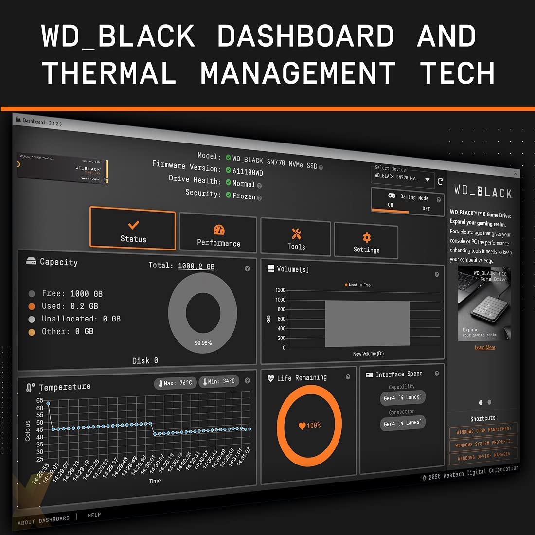 WESTERN DIGITAL BLACK 1TB SN770 INTERNAL GAMING GEN4 PCIE M.2 2280 NVME SSD-SOLID STATE DRIVE-Makotek Computers