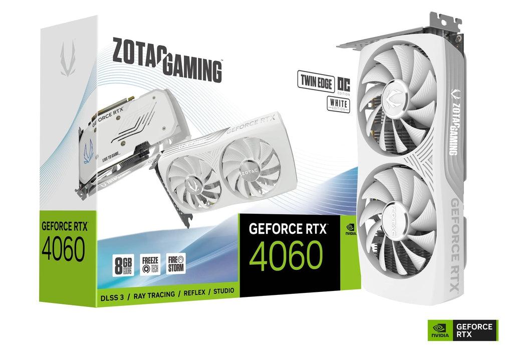 ZOTAC RTX 4060 TWIN EDGE OC WHITE 8GB GDDR6 GRAPHICS CARD-GRAPHICS CARD-Makotek Computers