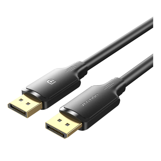 VENTION HAKBJ | BLACK 5M | DISPLAYPORT MALE TO DISPLAYPORT MALE | GOLD-PLATED | 4K@60HZ | SILVER PLATED COPPER CLAD STEEL 6 MONTHS WARRANTY CABLE