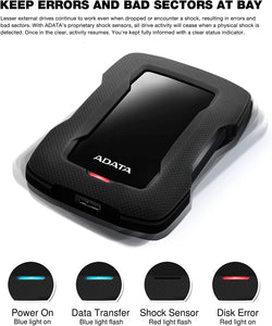 ADATA HD330 1TB USB 3.1 SHOCK-RESISTANT EXTRA SLIM EXTERNAL HARD DRIVE-Portable hard drive-Makotek Computers