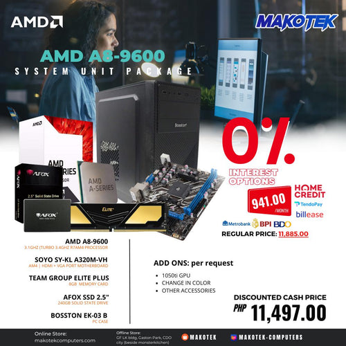 AMD A8-9600 SYSTEM UNIT PACKAGE-PC PACKAGE-Makotek Computers