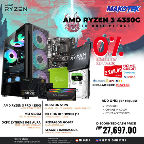 AMD RYZEN 3 4350G SYSTEM UNIT PACKAGE-PC PACKAGE-Makotek Computers