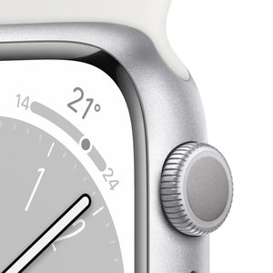 APPLE WATCH SERIES 8 GPS 41MM SILVER ALUMINUM CASE WITH WHITE SPORT BAND WATCH-WATCH-Makotek Computers