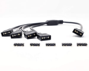 ARGB 4 SPLITTER EXTENSION CABLE 5V 3 PIN LED FOR ARGB / LED STRIPS-SPLITTER-Makotek Computers