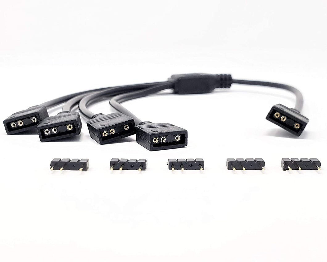 ARGB 4 SPLITTER EXTENSION CABLE 5V 3 PIN LED FOR ARGB / LED STRIPS-SPLITTER-Makotek Computers