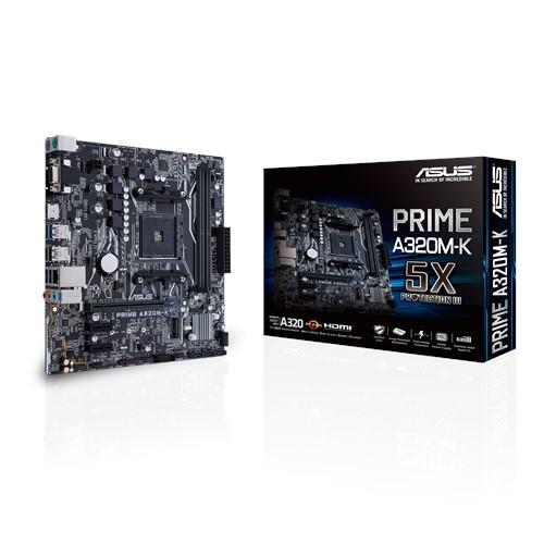 ASUS PRIME A320M-K AMD AM4 UATX WITH LED LIGHTING, DDR4 3200MHZ, 32GB/S M.2, HDMI, SATA 6GB/S, USB 3.0 MOTHERBOARD-MOTHERBOARDS-Makotek Computers