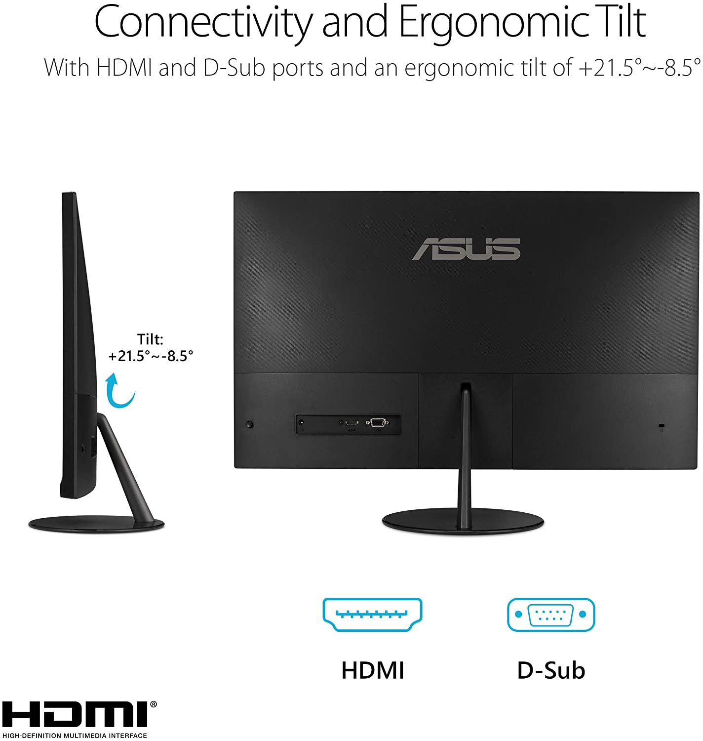 ASUS VL279HE 27" IPS LED MONITOR WLMNT (DB15, HDMI)-MONITOR-Makotek Computers