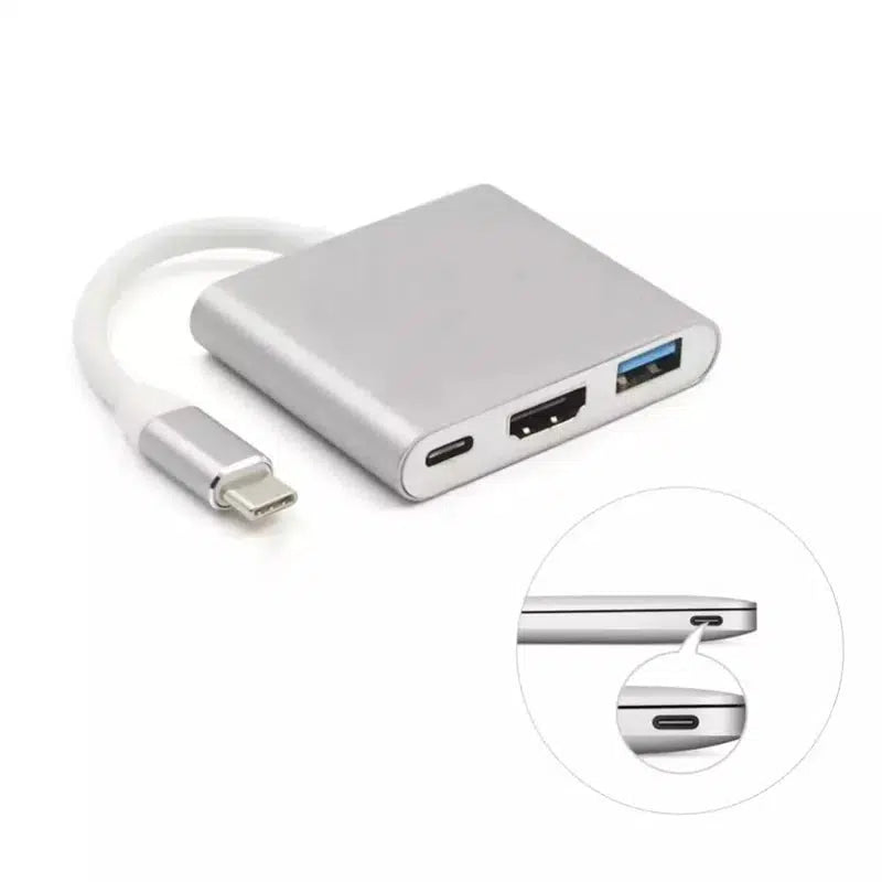 BAVIN 3 IN 1 TYPE-C TO HDMI CONVERTER ALUMINIUM ADAPTER-ADAPTER-Makotek Computers