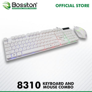 BOSSTON 8310 WHITE KEYBOARD MOUSE COMBO-KEYBOARD-Makotek Computers