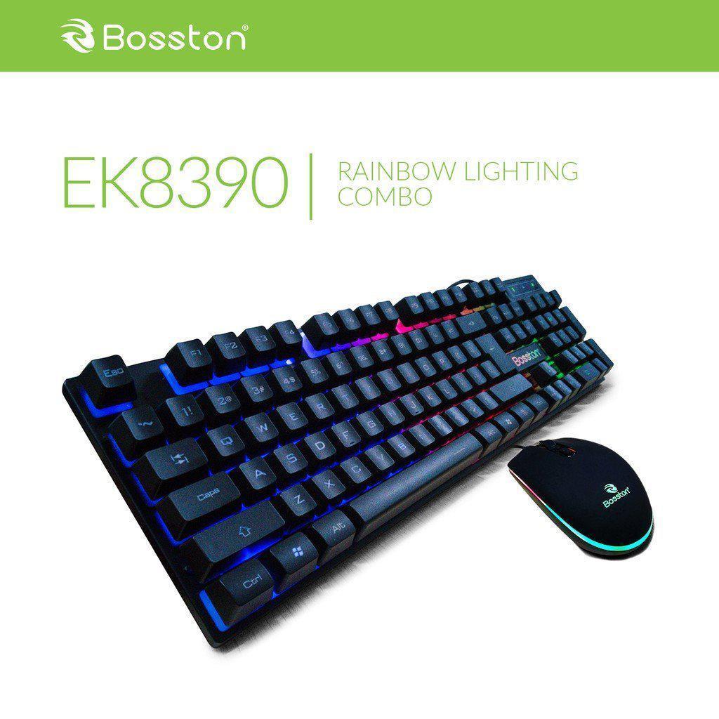 BOSSTON EK8390 RGB KEYBOARD + MOUSE-keyboard and mouse-Makotek Computers