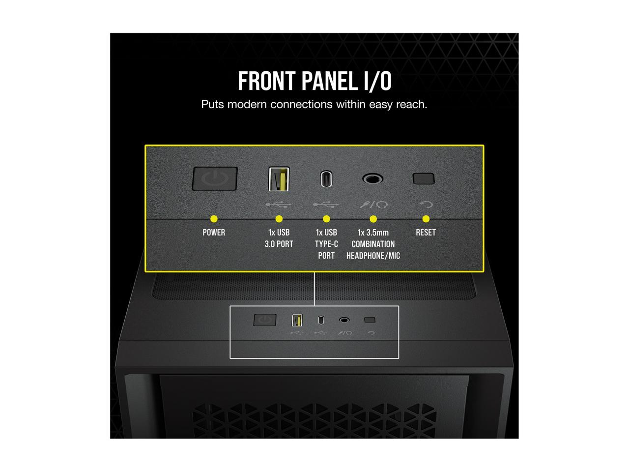 CORSAIR CS-CC-9011200-WW 4000D AIRFLOW TEMPERED GLASS MID TOWER BLACK PC CASE-PC CASE-Makotek Computers