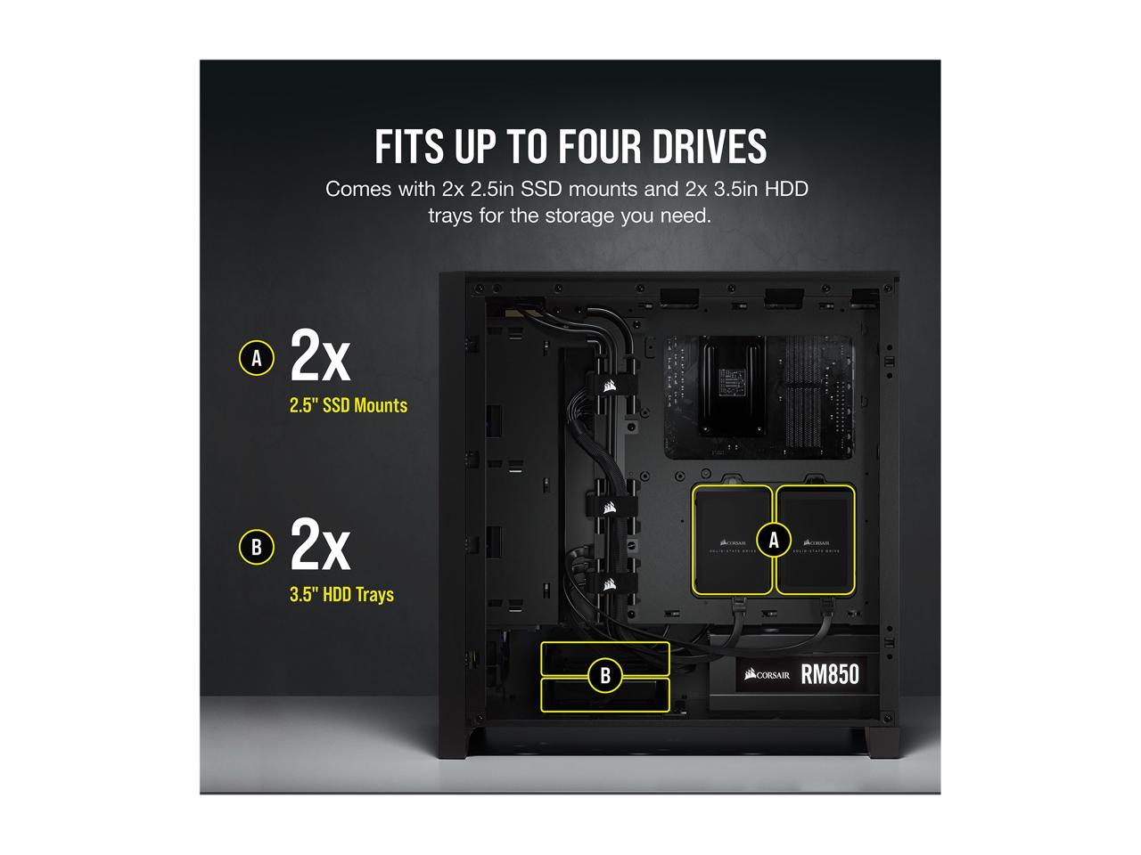 CORSAIR CS-CC-9011200-WW 4000D AIRFLOW TEMPERED GLASS MID TOWER BLACK PC CASE-PC CASE-Makotek Computers