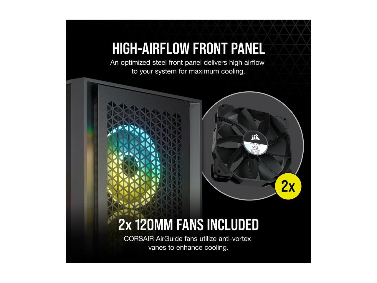 CORSAIR CS-CC-9011200-WW 4000D AIRFLOW TEMPERED GLASS MID TOWER BLACK PC CASE-PC CASE-Makotek Computers