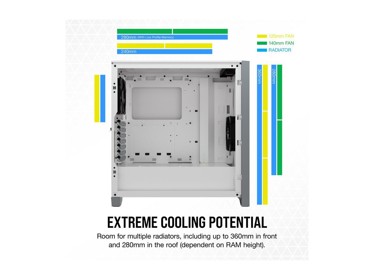 CORSAIR CS-CC-9011201-WW 4000D AIRFLOW TEMPERED GLASS MID TOWER WHITE PC CASE-PC CASE-Makotek Computers