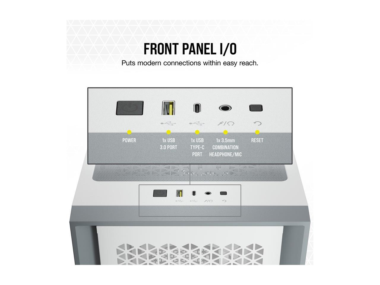 CORSAIR CS-CC-9011201-WW 4000D AIRFLOW TEMPERED GLASS MID TOWER WHITE PC CASE-PC CASE-Makotek Computers