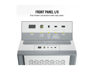 CORSAIR CS-CC-9011201-WW 4000D AIRFLOW TEMPERED GLASS MID TOWER WHITE PC CASE-PC CASE-Makotek Computers