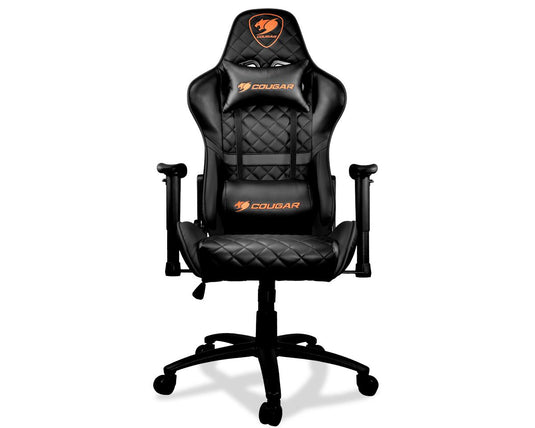 COUGAR ARMOR ONE BLACK | STEEL BASE | 2D-ARMREST | PVC-LEATHER | GAMING CHAIR-CHAIR-Makotek Computers