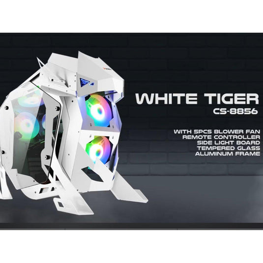 DAREU TIGER CS-8856 GAMING CASE WHITE-PC CASE-Makotek Computers