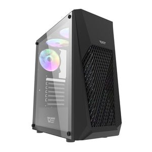 DARKFLASH DK150 BLACK WITH 3PCS RAINBOW FAN PC CASE-PC CASE-Makotek Computers