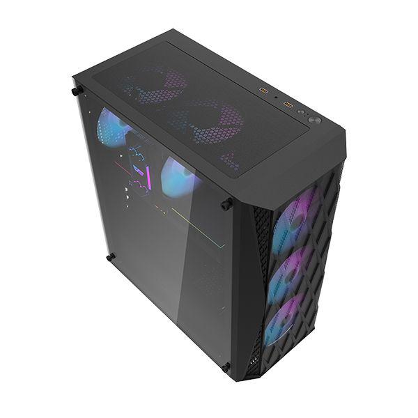 DARKFLASH DK352 MESH BLACK WITH 4PCS ARGB FANS ATX PC CASE-PC CASE-Makotek Computers