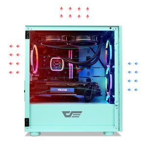 DARKFLASH DLM21 M-ATX GAMING NEO MINT PC CASE-PC CASE-Makotek Computers