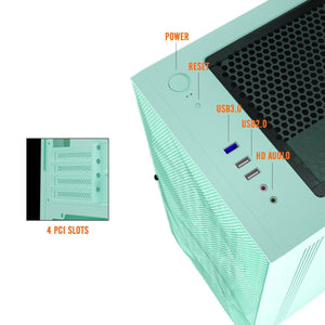 DARKFLASH DLM21 M-ATX GAMING NEO MINT PC CASE-PC CASE-Makotek Computers
