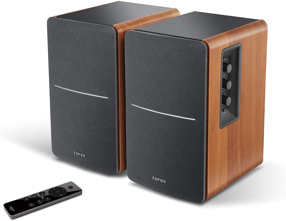 EDIFIER R1280DBS ACTIVE BLUETOOTH BOOKSHELF (WOOD COLOR) SPEAKER-SPEAKERS-Makotek Computers