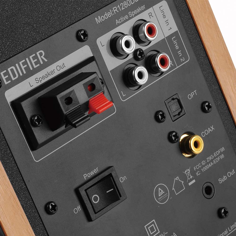 EDIFIER R1280DBS ACTIVE BLUETOOTH BOOKSHELF (WOOD COLOR) SPEAKER-SPEAKERS-Makotek Computers