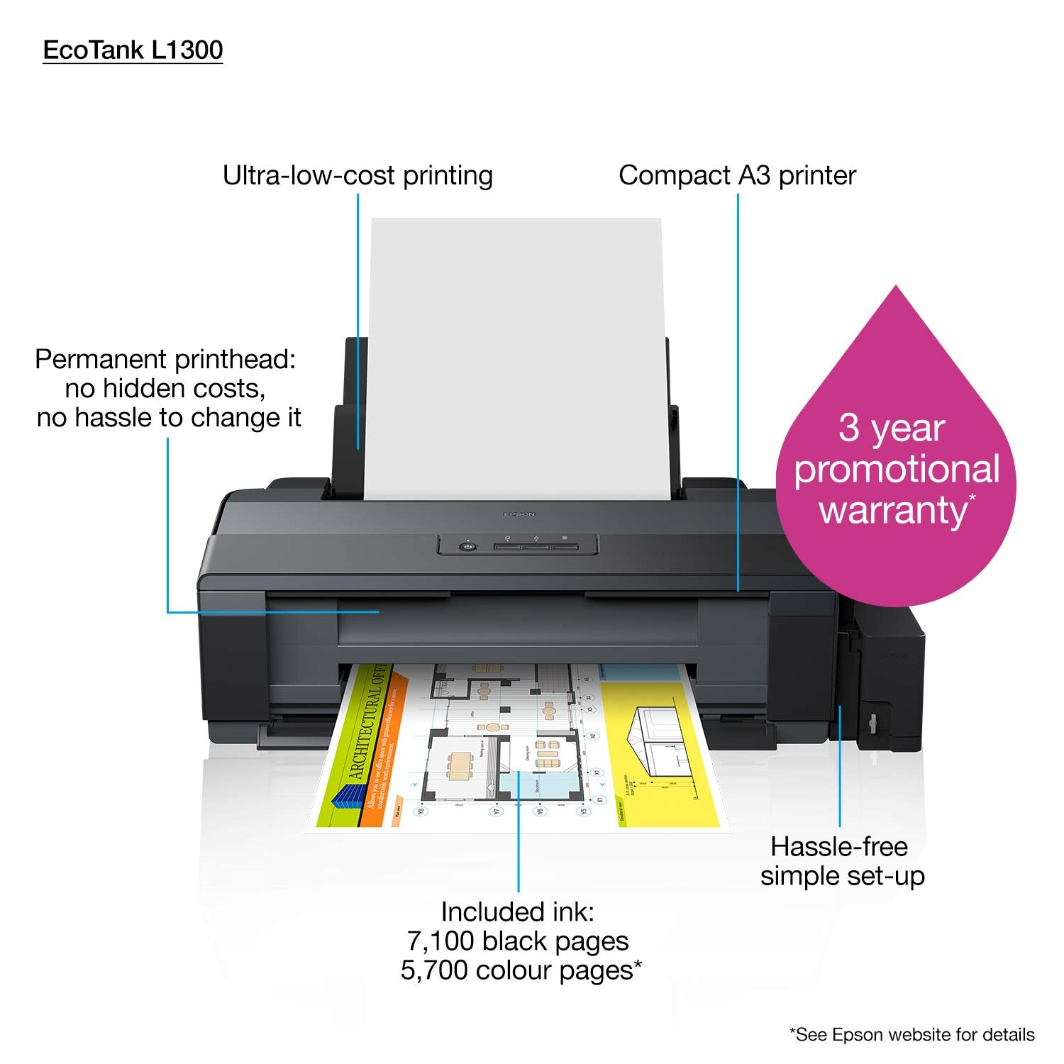 EPSON L1300 A3 INK TANK PRINTER-PRINTER-Makotek Computers