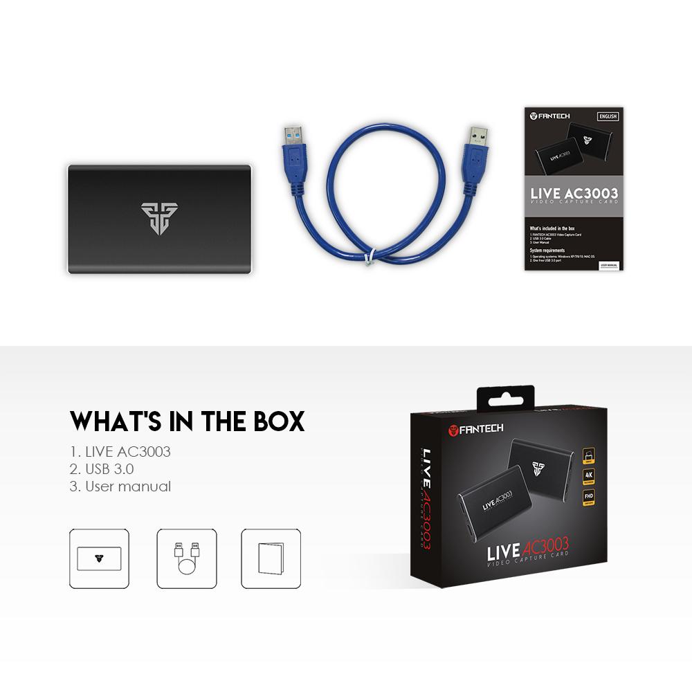 FANTECH AC3003 LIVE VIDEO CAPTURE CARD GAMING CAPTURE CARD – Makotek ...