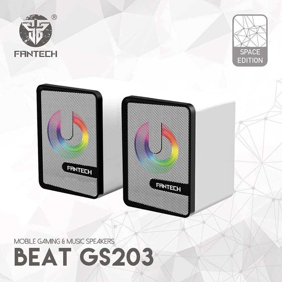 FANTECH GS203 BEAT SPACE EDITION WHITE RGB SPEAKERS-SPEAKERS-Makotek Computers