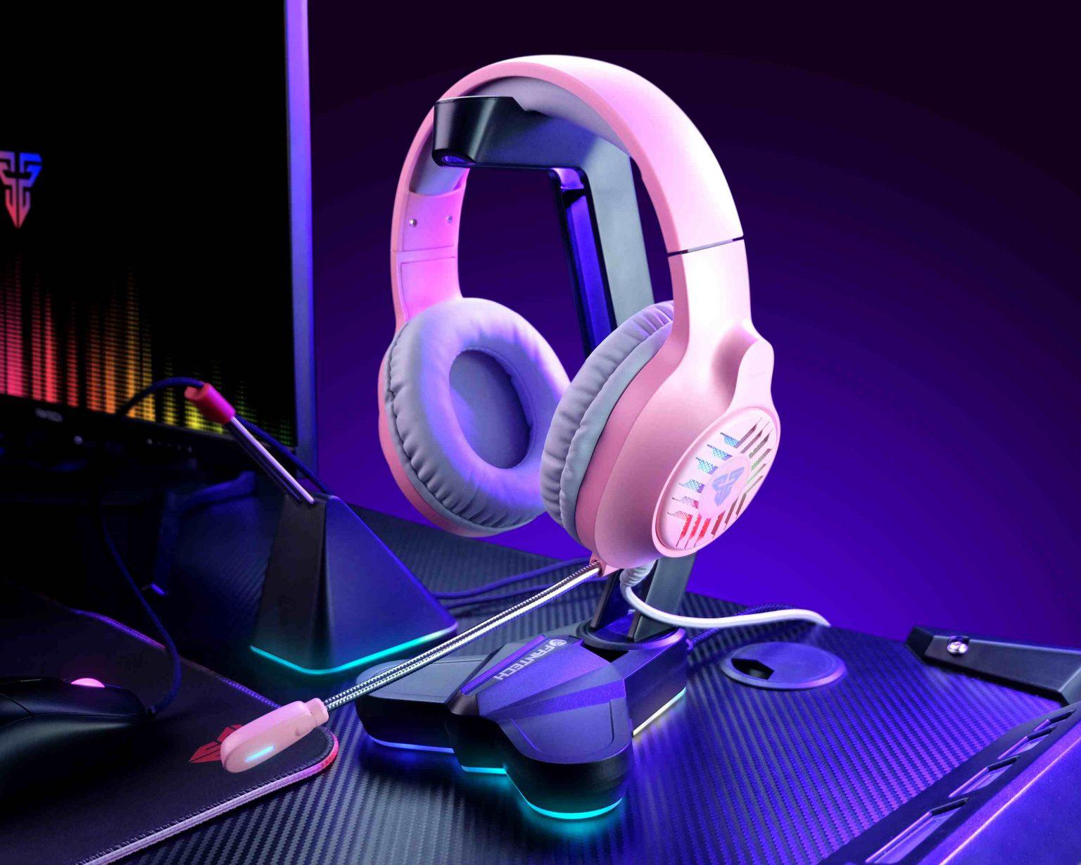 FANTECH MH87 PINK BLITZ RGB HEADSET-HEADSET-Makotek Computers
