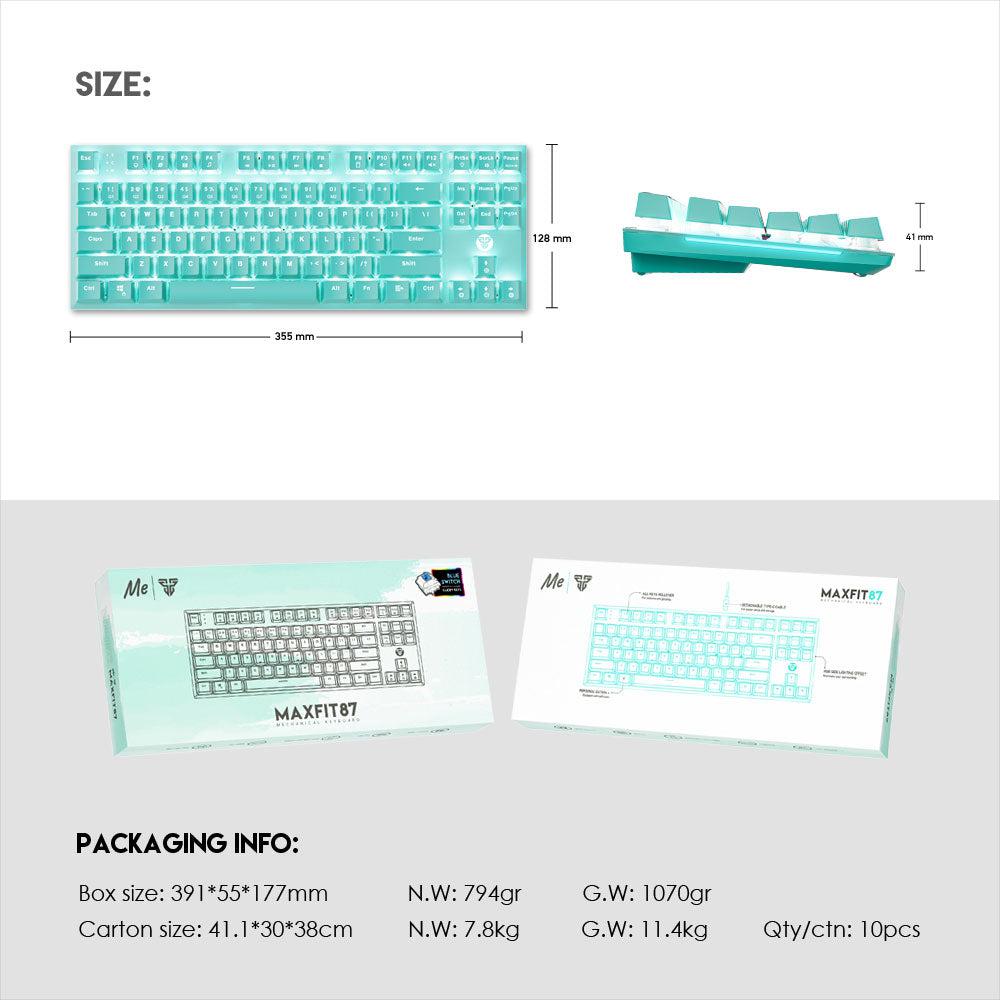 FANTECH MK856 MAXFIT MINT 87 KEYS TKL RGB KEYBOARD-KEYBOARD-Makotek Computers