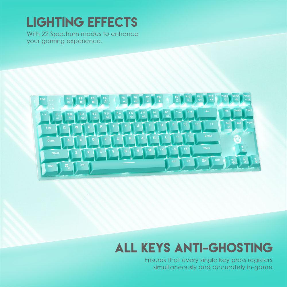 FANTECH MK856 MAXFIT MINT 87 KEYS TKL RGB KEYBOARD-KEYBOARD-Makotek Computers