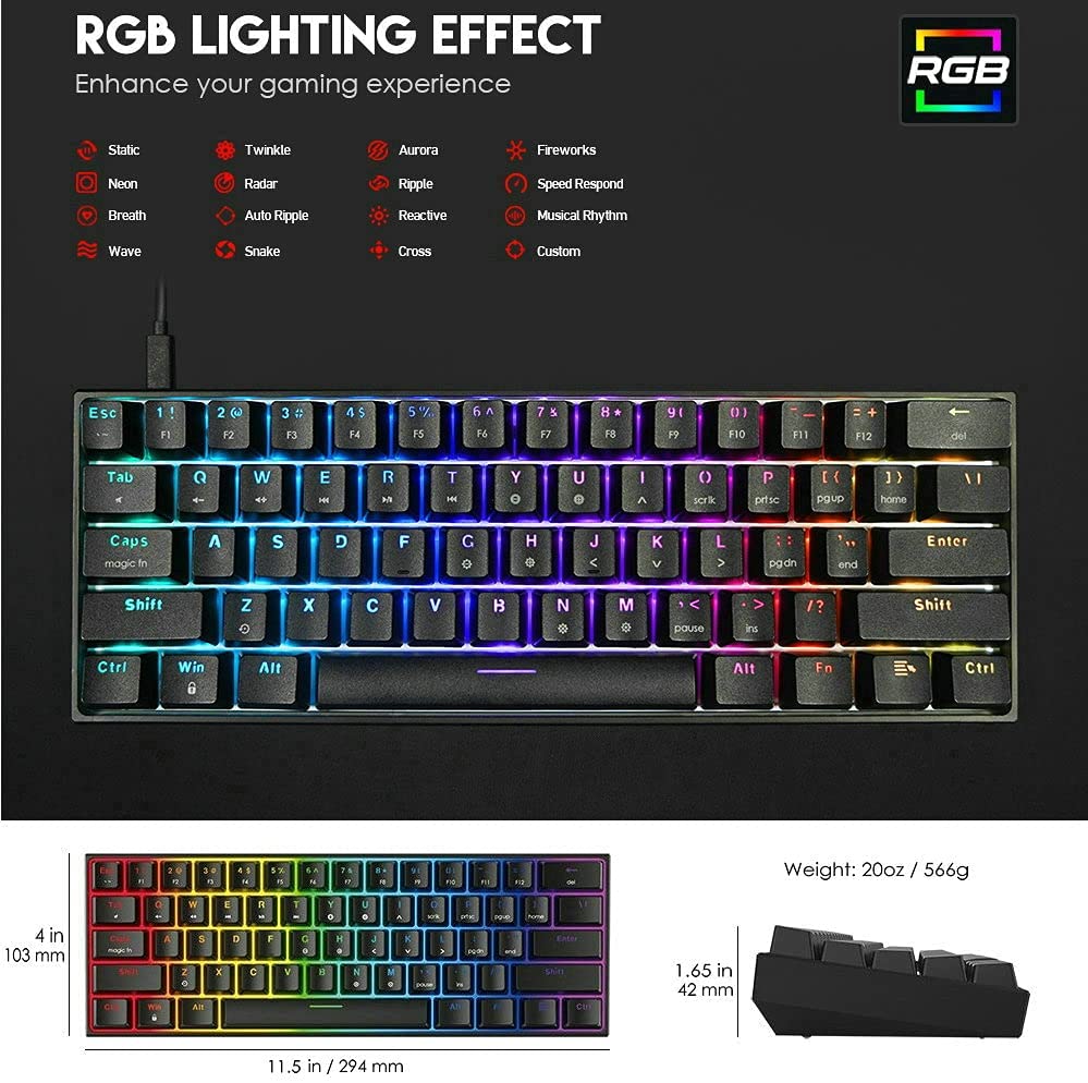 FANTECH MK857 MAXFIT61 61KEYS RGB (60% FORM FACTOR) KEYBOARD-KEYBOARD-Makotek Computers